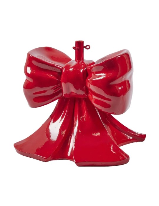 Base per Albero di Natale Scultorea a Fiocco Rosso EDG Enzo De Gasperi 50x50xH57 cm