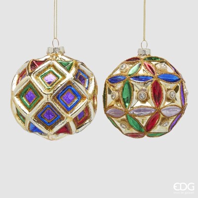 Pallina di Natale Sfera Rombi Ø 12,5 cm EDG Enzo De Gasperi 2