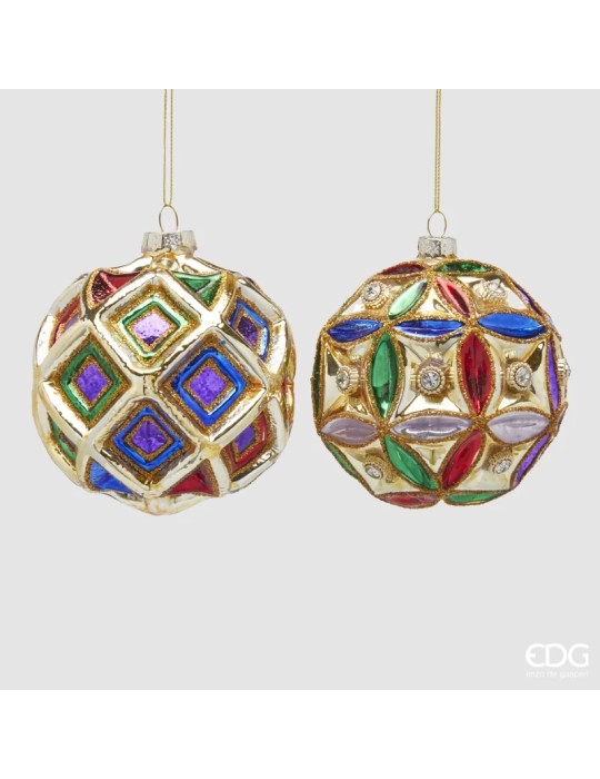 Pallina di Natale Sfera Rombi Ø 12,5 cm EDG...