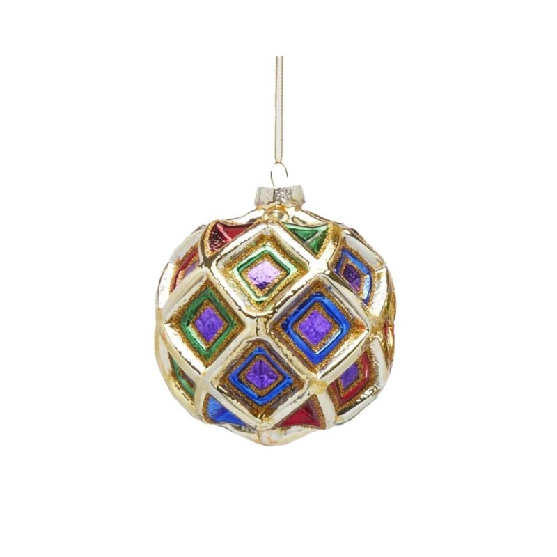 Pallina di Natale Sfera Rombi Ø 12,5 cm EDG Enzo De Gasperi