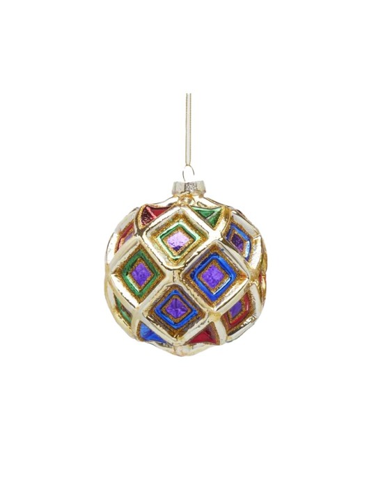 Pallina di Natale Sfera Rombi Ø 12,5 cm EDG Enzo De Gasperi
