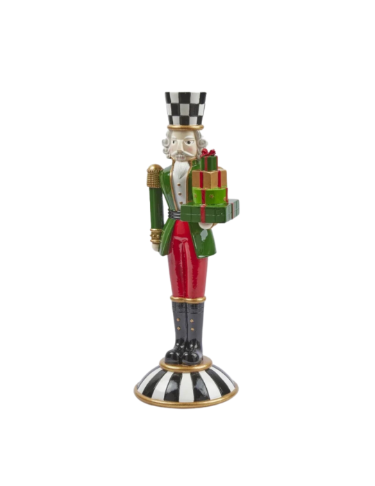 Statuetta Decorativa Natalizia Soldatino Schiaccianoci a Scacchi H41 cm - EDG Enzo De Gasperi