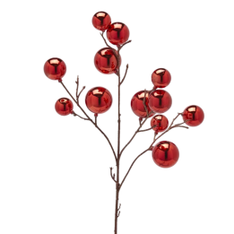 EDG Ramo Pallemix con 12 sfere rosse alto 53 cm