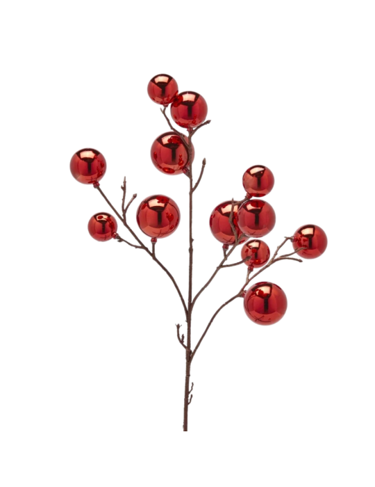 Enzo De Gasperi Ramo Pallemix Rosso X12 – Decorazione Natalizia H53 cm