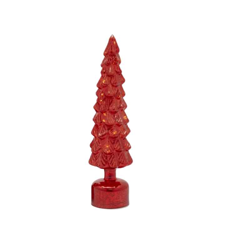 Pino Twist Vetro Rosso H 40,5 cm EDG con Movimento e LED | CandidaCeliento