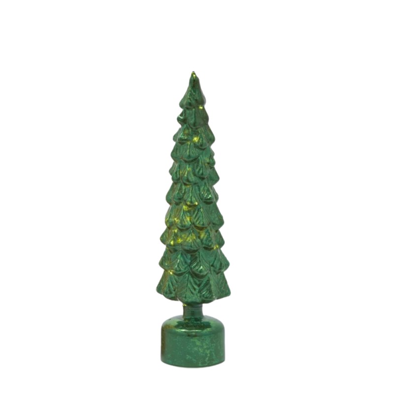 DECORO PINO TWIST H40,5 cm MOVIMENTO + LED GREEN - EDG