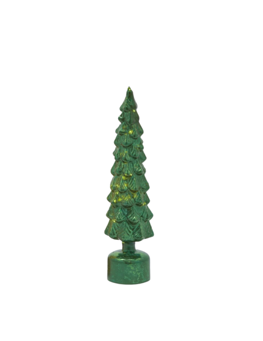 DECORO PINO TWIST H40,5 cm MOVIMENTO + LED GREEN - EDG