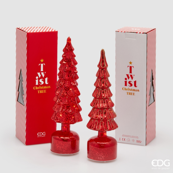 EDG Pino Twist rosso con LED e movimento alto 35 cm