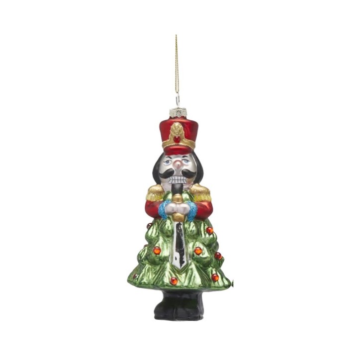 EDG Soldatino schiaccianoci da appendere rosso alto 16,5 cm