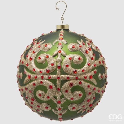 ADDOBO PALLA FOGLIE GREEN GOLD  2