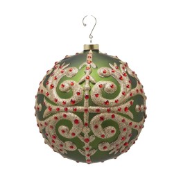 EDG Pallina di Natale Foglie verde e oro Ø 18 cm