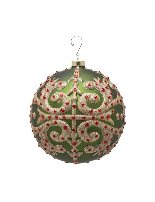 Palla di Natale Foglie Green Gold Ø18 cm – EDG Enzo De Gasperi