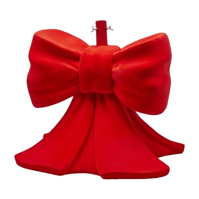 Base per Albero di Natale Slim a Fiocco in Velluto Rosso...