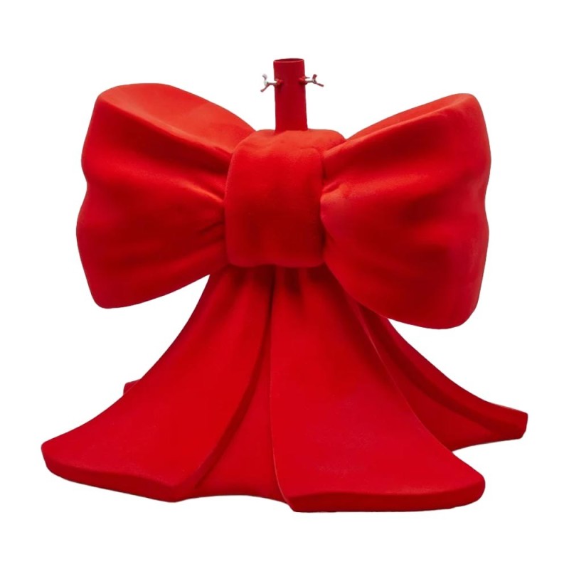 Base per Albero di Natale Slim a Fiocco in Velluto Rosso H 57 cm – Enzo De Gasperi (EDG)