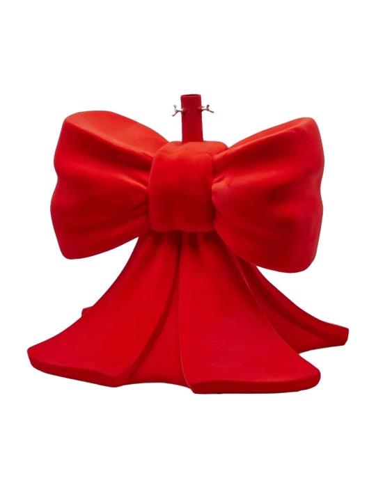 Base per Albero di Natale Slim a Fiocco in Velluto Rosso H 57 cm – Enzo De Gasperi (EDG)
