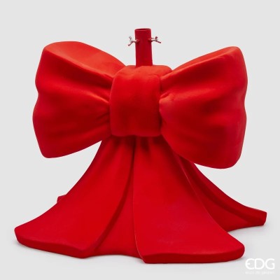 Base per Albero di Natale Slim a Fiocco in Velluto Rosso... 2