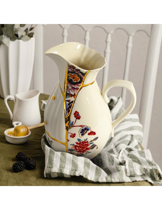 Seletti caraffa in porcellana ed oro Kintsugi 19x14,23xH25,5cm