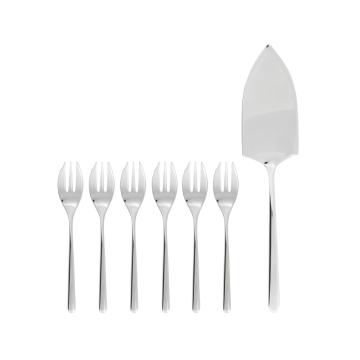 Sambonet 6 forchettine e pala torta Linear in acciaio inox