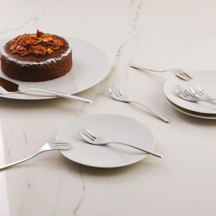 Sambonet 6 forchettine e pala torta Linear in acciaio inox