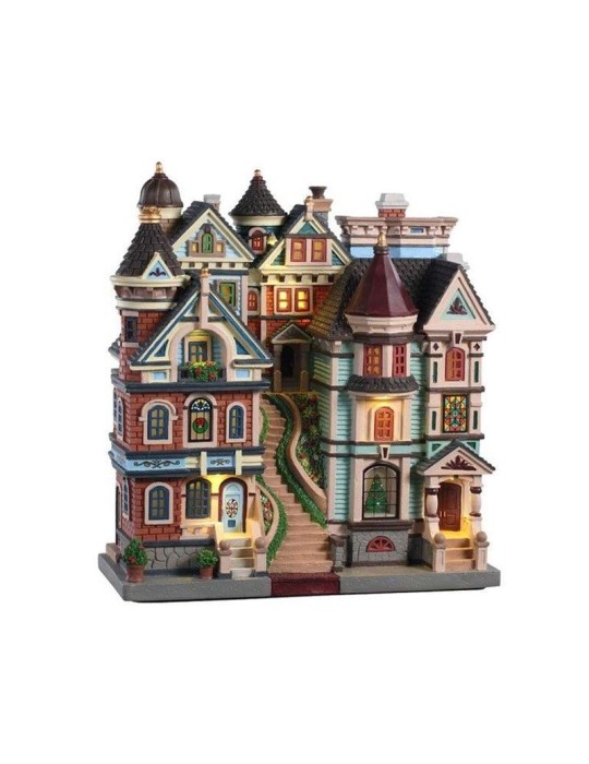 Lemax Houses on a Hill - Scenografia Innevata per Arredamento Casa