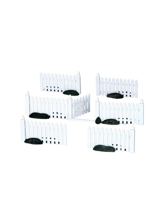 Lemax Plastic Picket Fence Set of 7 - Staccionata Bianca in Miniatura per Home Decor - Cod. 14388
