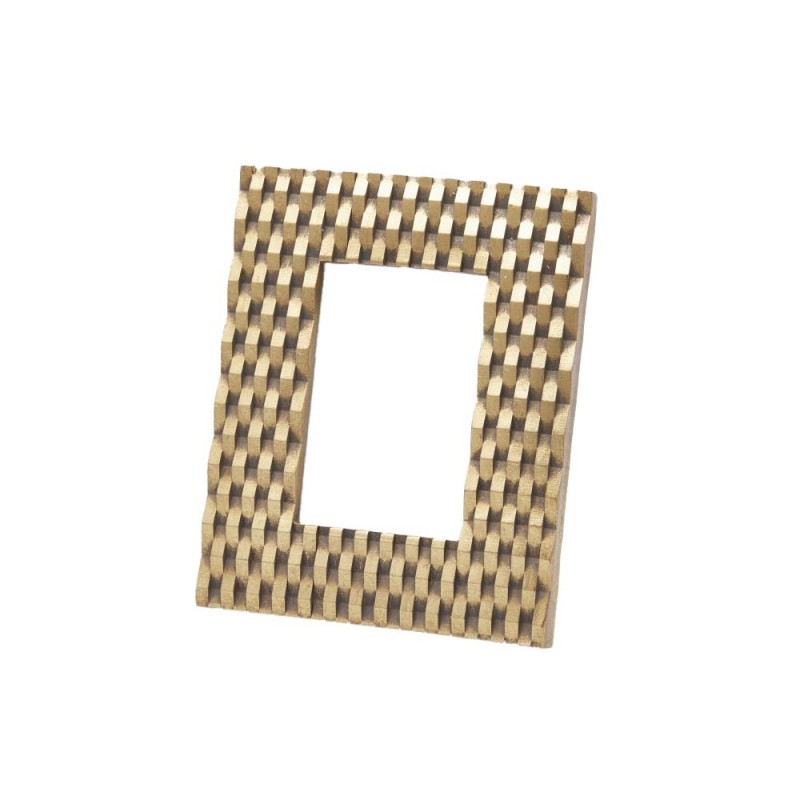 Portafoto Intreccio Rettangolare Oro H24xL19 EDG – Eleganza Moderna per i Tuoi Ricordi