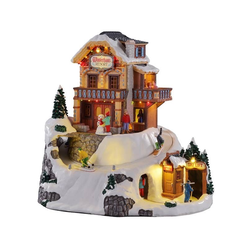 Winterhaus Resort Lemax - Edificio Animato con Luci, Musica e Movimento | Collezione Vail Village Cod. 15735