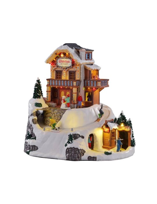 Winterhaus Resort Lemax - Edificio Animato con Luci, Musica e Movimento | Collezione Vail Village Cod. 15735