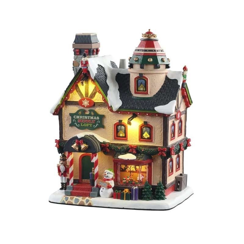Lemax Christmas Supply Loft - Edificio Vittoriano Illuminato con Camino Fumante - Cod. 15741