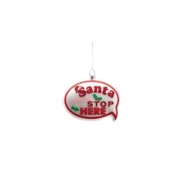 EDG Fumetto in vetro Santa Please Stop Here alto 10 cm