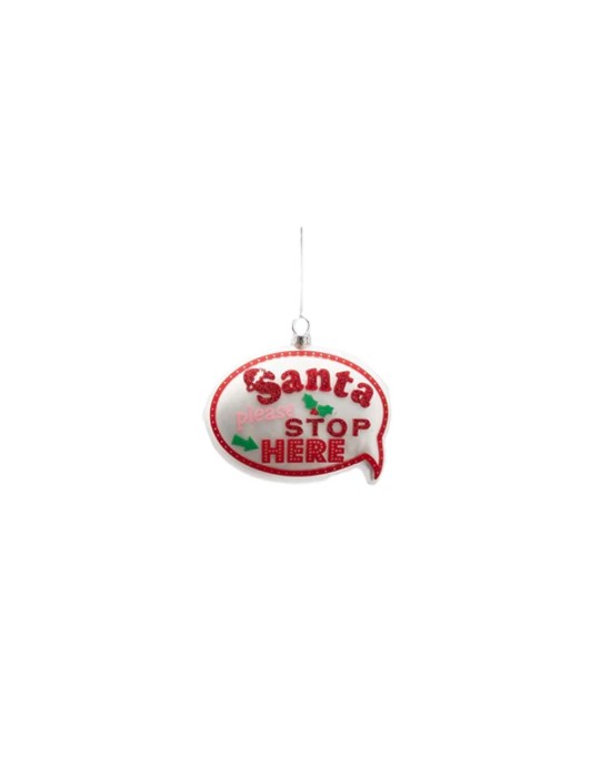DECORAZIONE FUMETTO VETRO SANTA STOP HERE