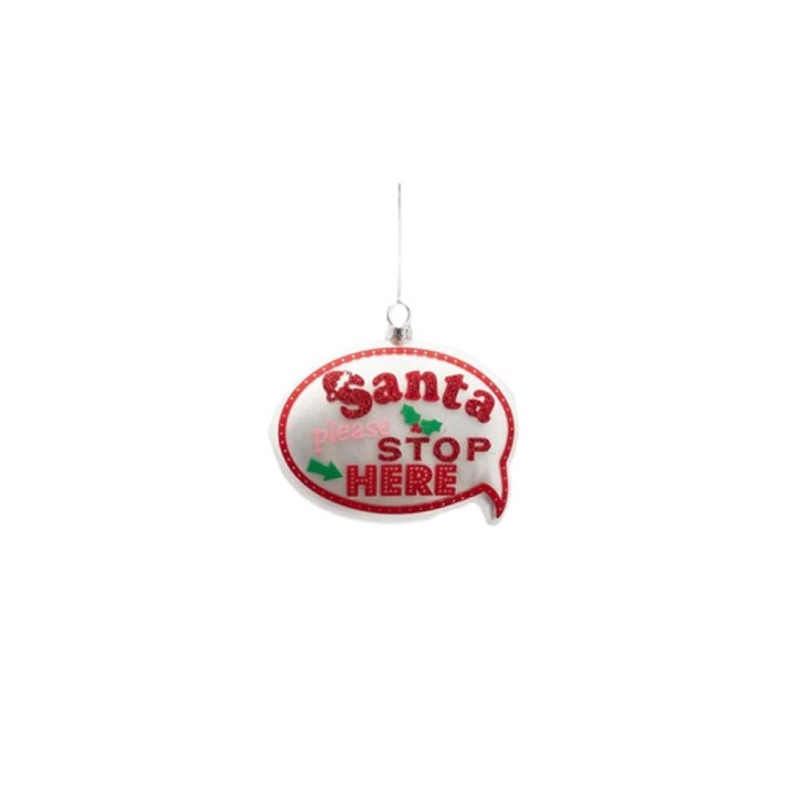 EDG Fumetto in vetro Santa Please Stop Here alto 10 cm