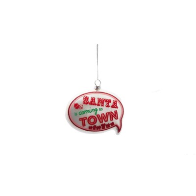 DECORAZIONE FUMETTO VETRO SANTA IS COMING TO TOWN