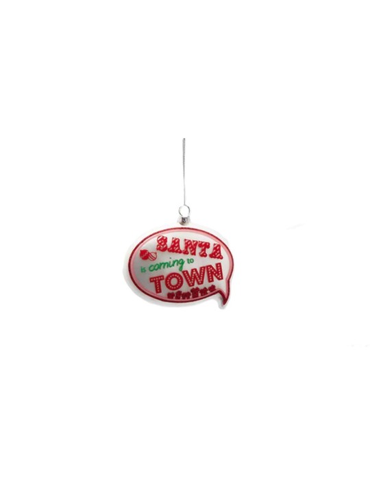 DECORAZIONE FUMETTO VETRO SANTA IS COMING TO TOWN