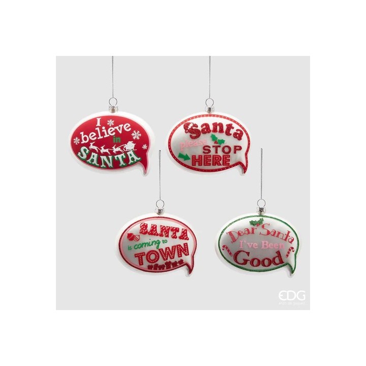 EDG Fumetto in vetro Dear Santa I've Been Good alto 10 cm