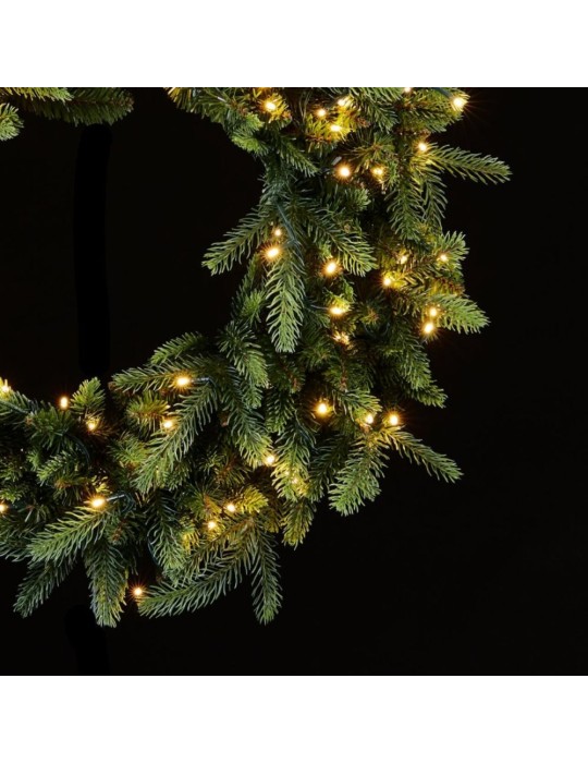 Corona Natalizia Pino Luxury con 100 LED Luce...