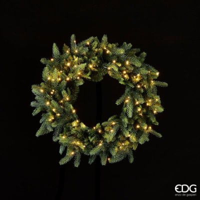 Corona Natalizia Pino Luxury con 100 LED Luce Calda - EDG...