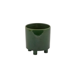 EDG Cachepot Chakra a cilindro con piedi verde alto 16 cm
