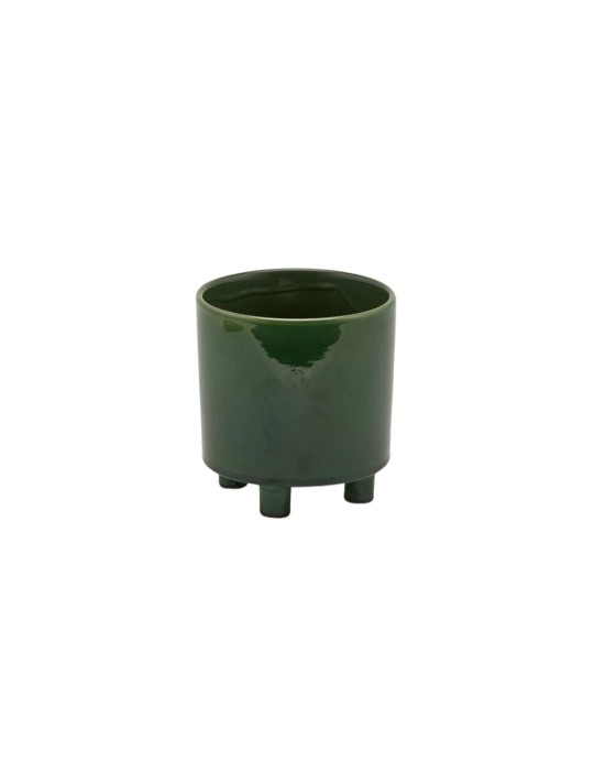 Vaso Cachepot Chakra Cilindro con Piedi Verde H16 cm – EDG Enzo De Gasperi