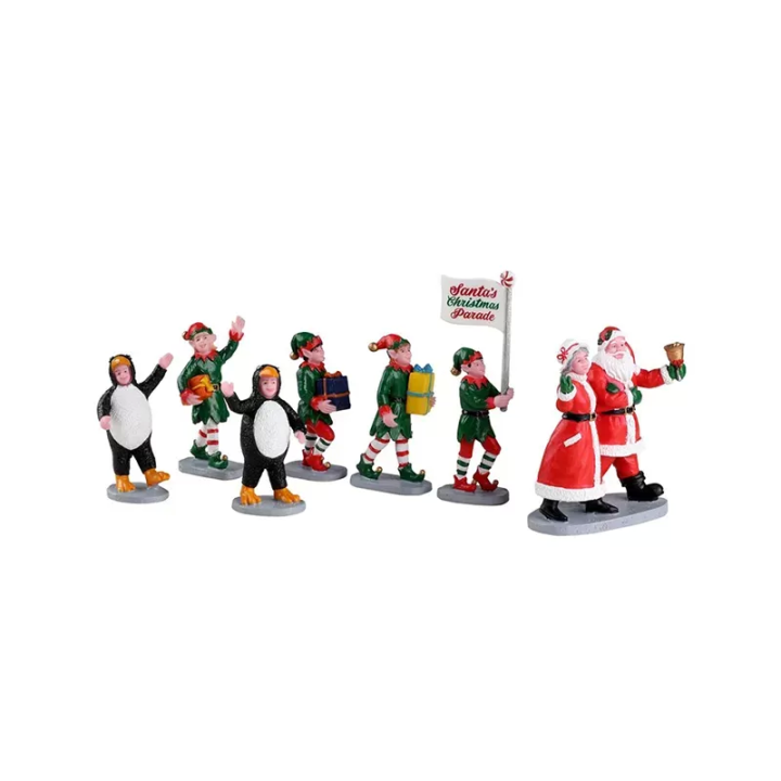 Lemax Santa's Elf Parade 23592 set di 7 personaggi