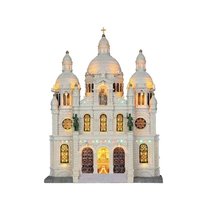 Lemax Europe Cathedral - Facciata Edificio Illuminato Cattedrale Europea - Cod. 25334