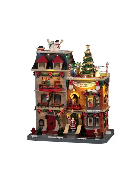 Lemax Santa's Rooftop Bash - Edificio Natalizio in Movimento con Luci e Musica (Cod. 25861)