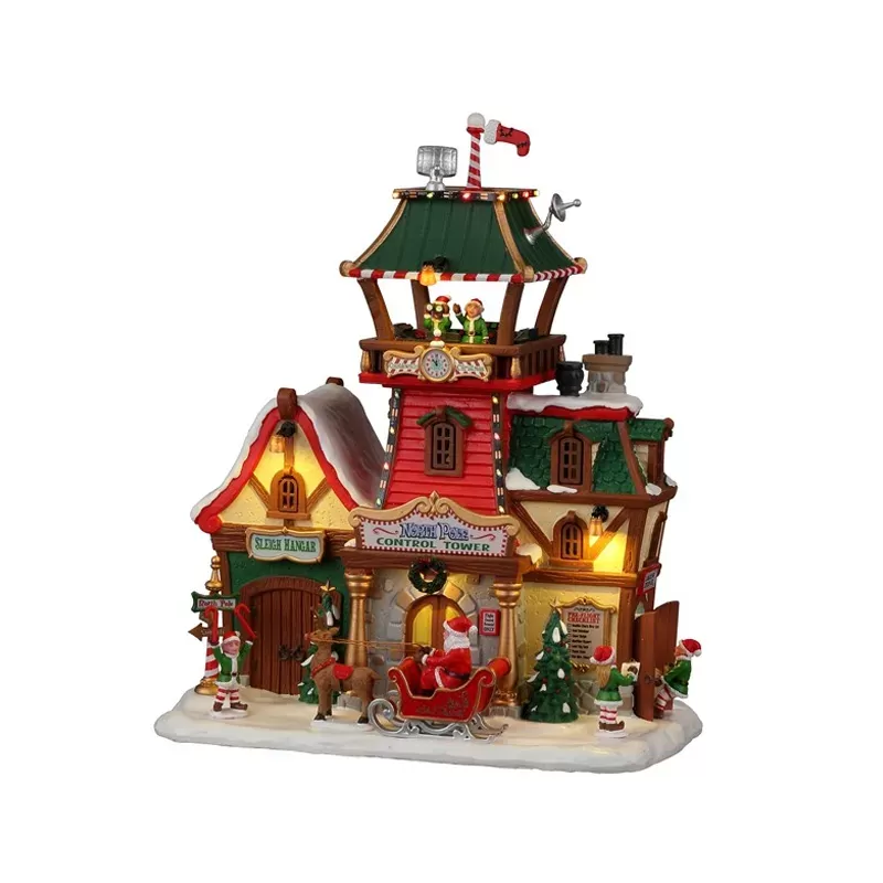 Lemax North Pole Control Tower - Edificio Illuminato con Alimentatore - Cod. 25864