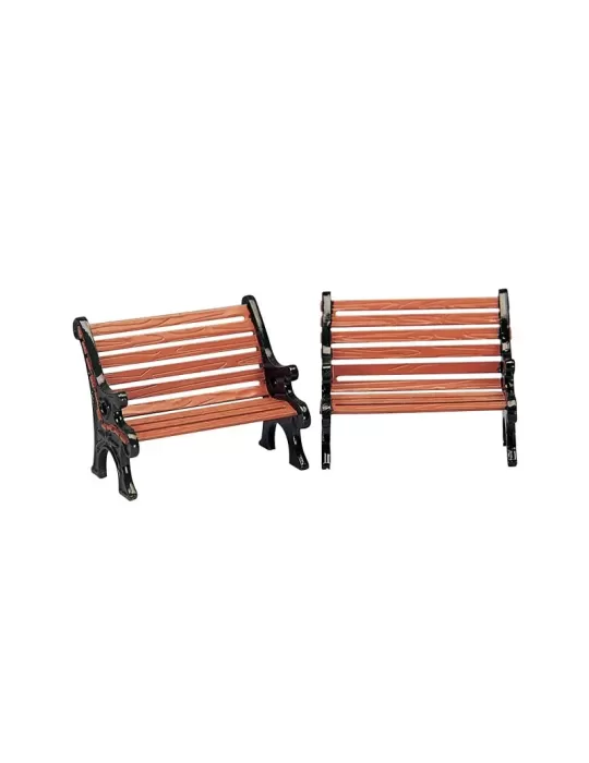 Lemax Park Bench - Set di 2 Panchine in Metallo - Cod. 34895