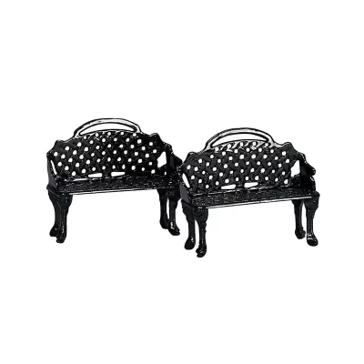 Lemax Patio Bench Set of 2 - Coppia di Panchine in Vero...