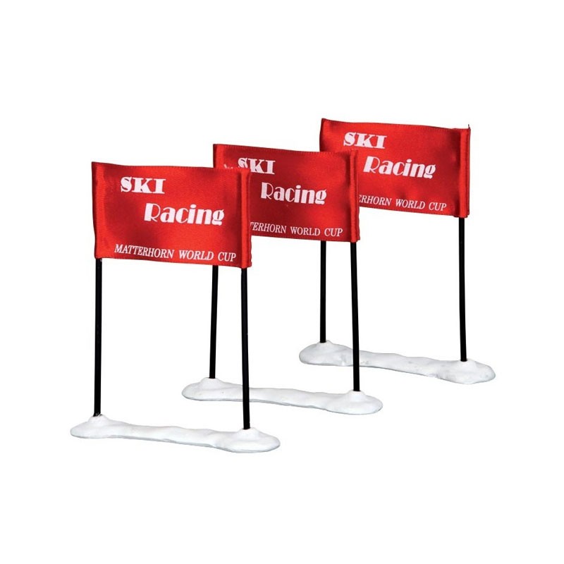 Lemax Ski Racing Flag - Set di 3 Bandiere da Gara in Miniatura - Cod. 44805