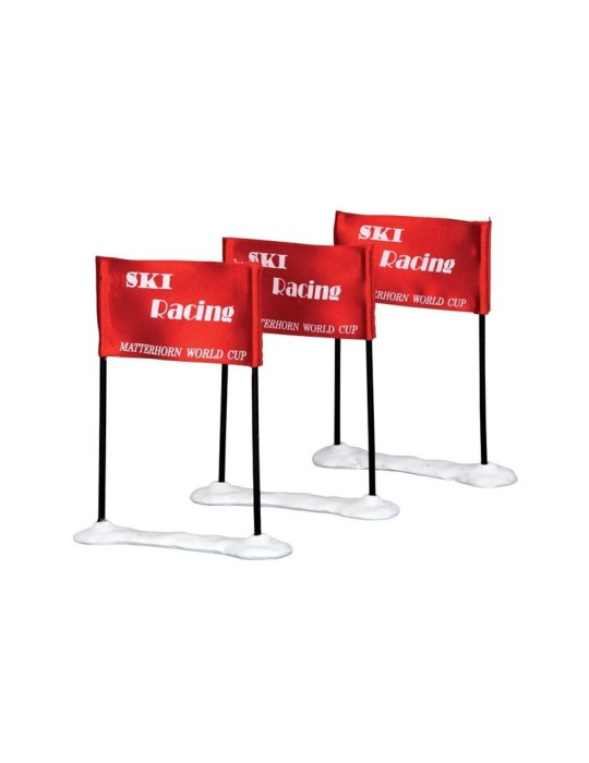 Lemax Ski Racing Flag - Set di 3 Bandiere da Gara in Miniatura - Cod. 44805