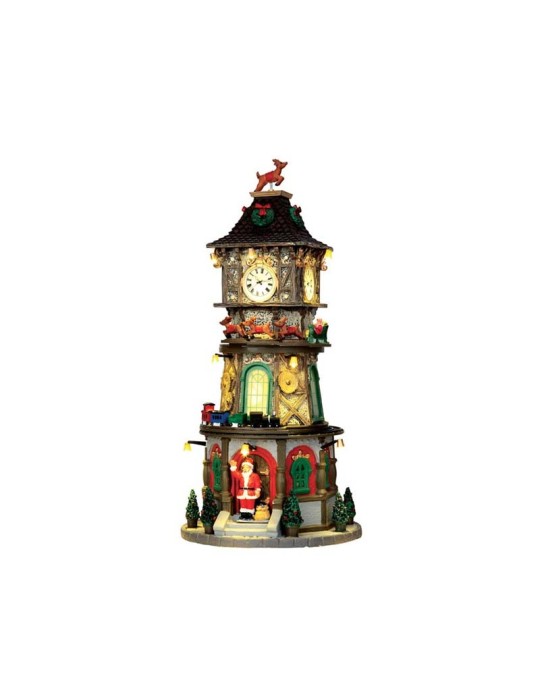 Christmas Clock Tower Lemax - Torre dell'Orologio Animata con Luci, Musica e Movimento | Collezione General Cod. 45735