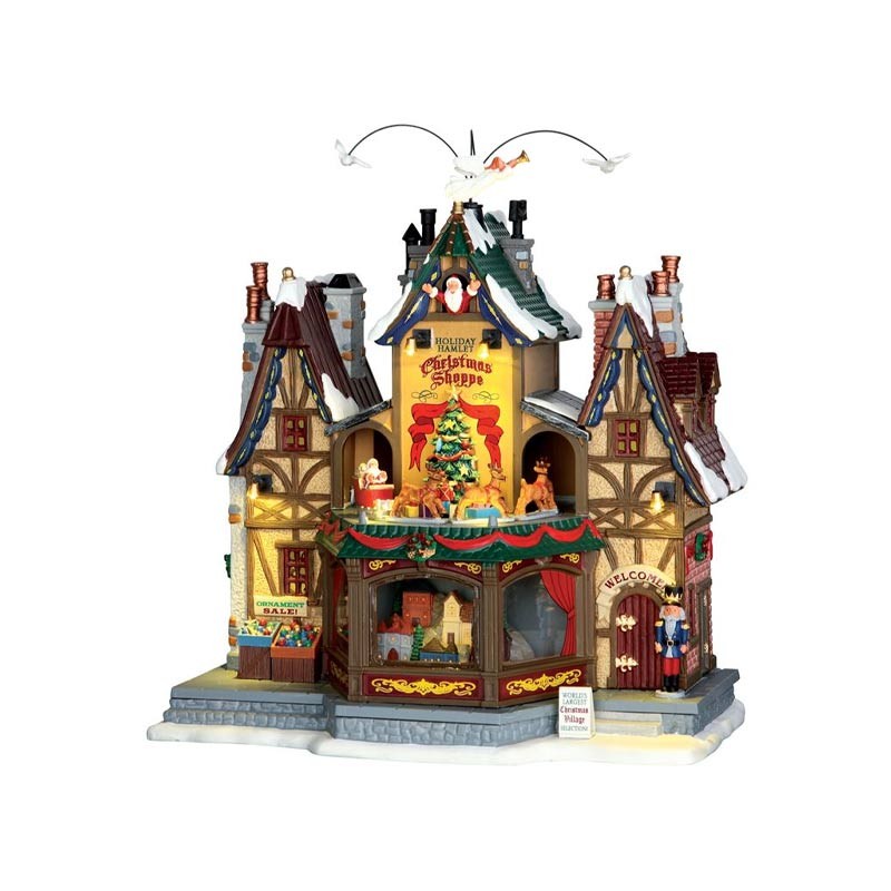 Lemax Holiday Hamlet Christmas Shoppe - Edificio Animato in Porcellana - Cod. 55026
