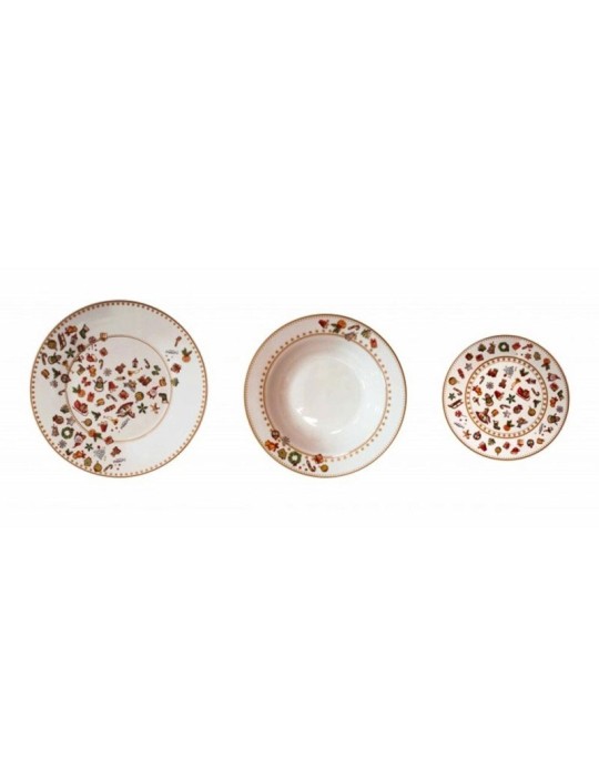 Servizio Tavola 18 Pezzi Chicchi e Balocchi Bianco Brandani